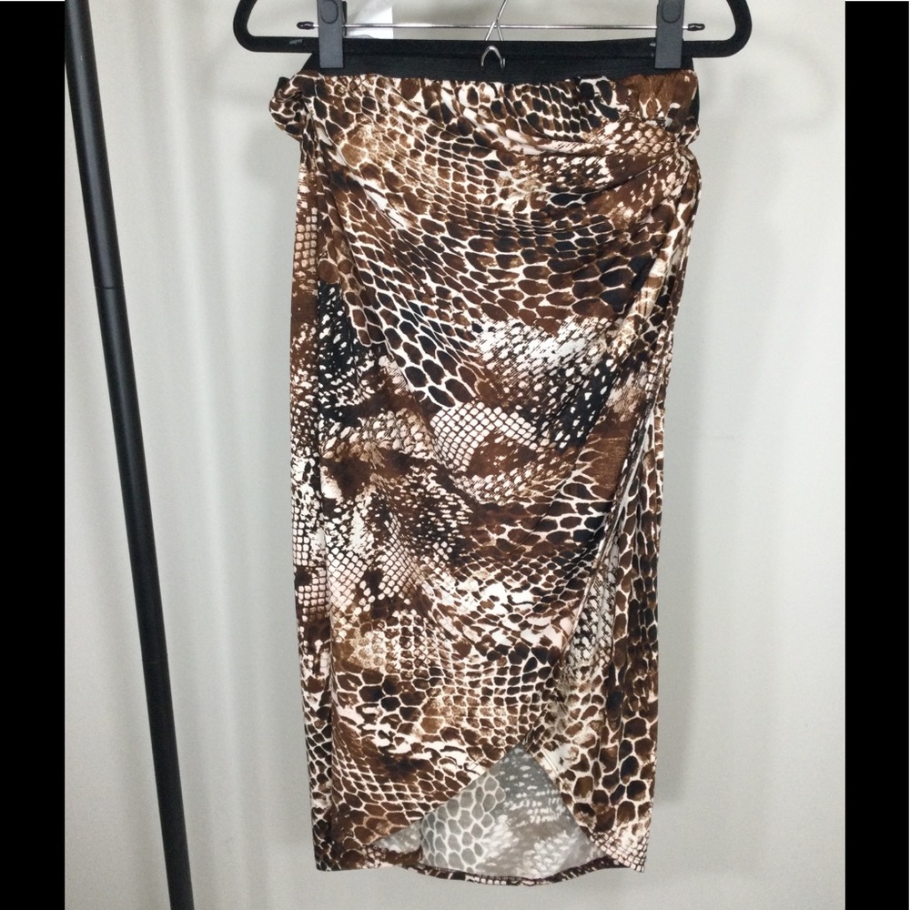 Snake Print Wrap Skirt